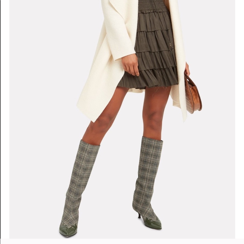 Tibi Evin Plaid boots 38.5